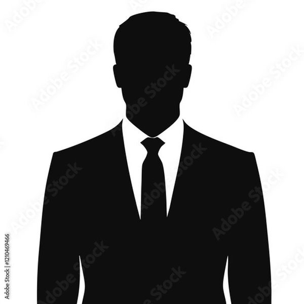 Obraz Silhouette of a man in a suit and tie. Vector Image