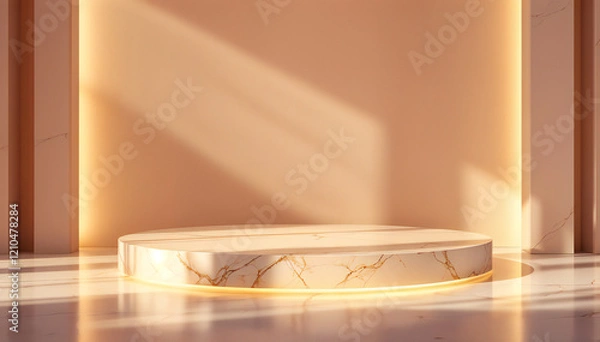 Obraz a elegant marble podium under the sunlight 