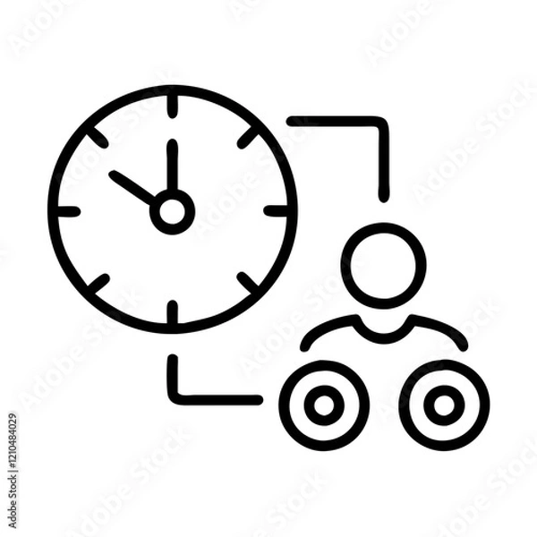 Fototapeta time management icon, time management line art - simple line art of time management, perfect for time management logos and icons