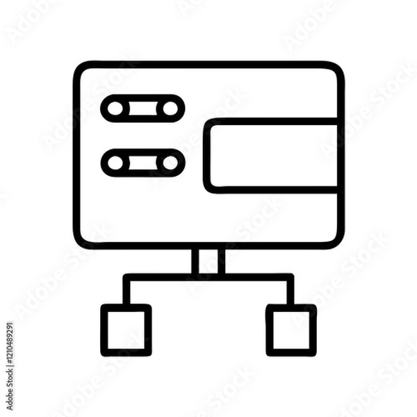 Fototapeta virtual machine icon, virtual machine line art - simple line art of virtual machine, perfect for virtual machine logos and icons