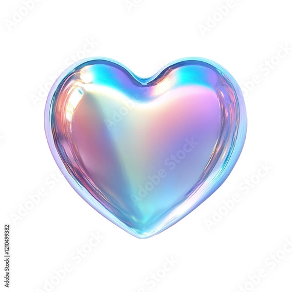 Obraz Holographic iridescent 3d heart shape 