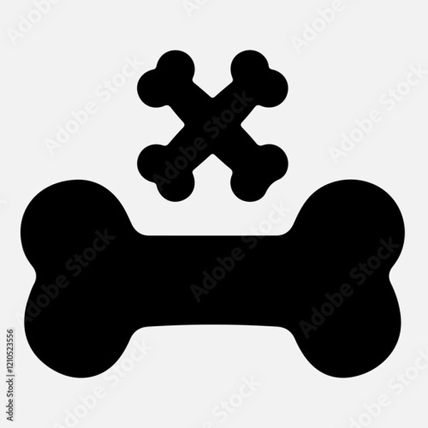Obraz Dog Bone Crossbones Pet Symbol Vector Black