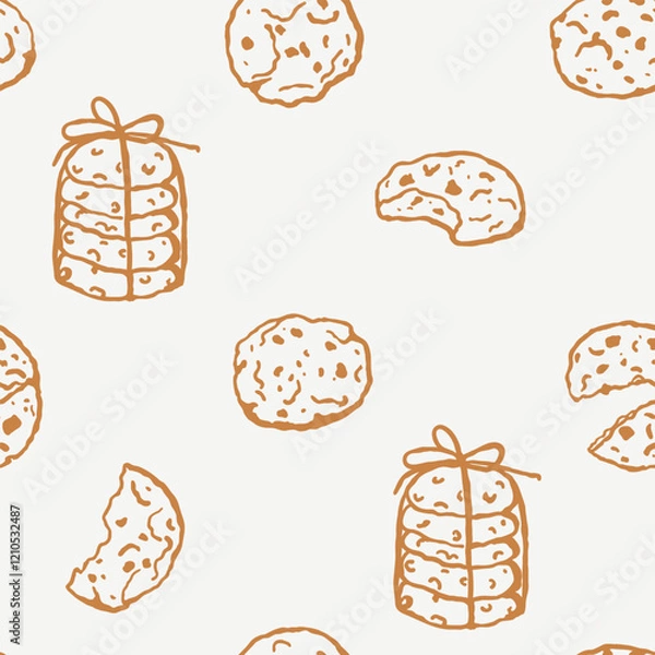 Obraz Seamless pattern with hand drawn cookies