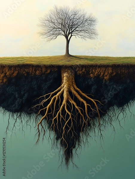 Fototapeta Strong Roots, Stronger Tree A tree’s strength lies in its roots, just as our foundation shapes who we become. A solid foundation of values, support, and perseverance helps us weather life’s storms.