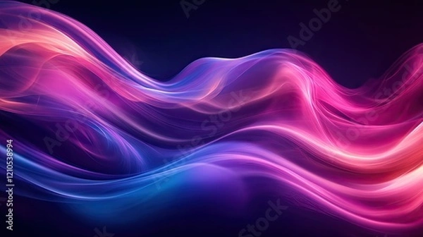 Fototapeta Neon Wave Abstract Background - Vibrant Colors and Fluid Shapes