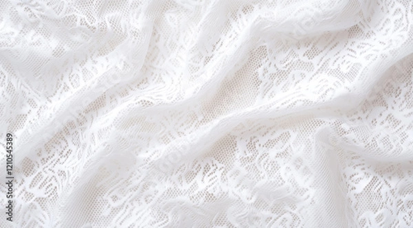 Fototapeta white lace fabric texture, pattern