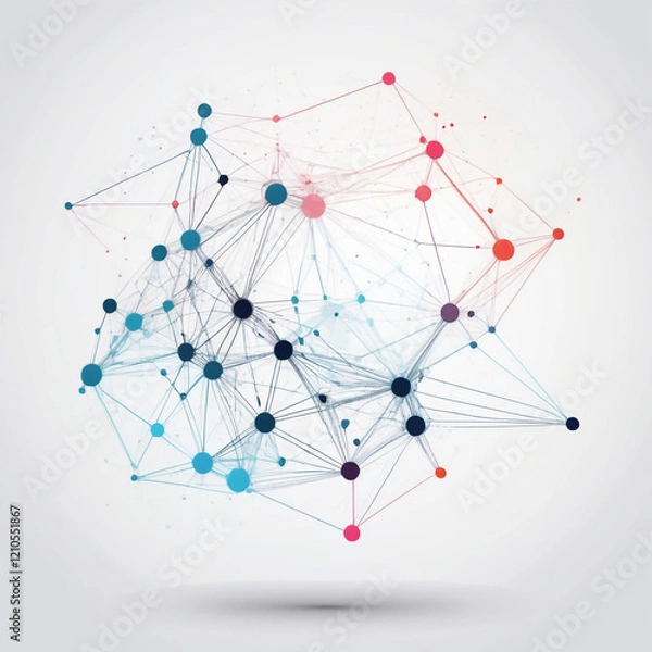 Fototapeta Digital Information Technology Network Background, Abstract dot point connect with gradient line Digital Networking conceptual network networking concept internet business technology communication
