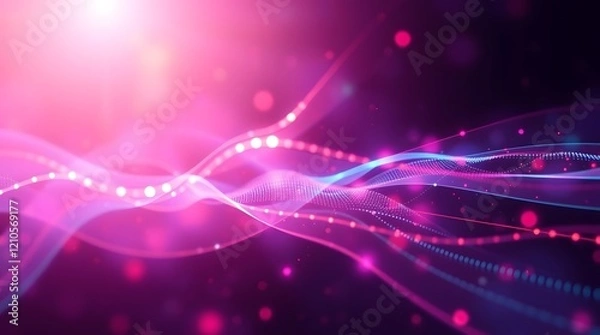 Fototapeta Abstract digital background. Can be used for technological processes, neural networks and AI, digital storages, sound and graphic forms, science, education etc.
