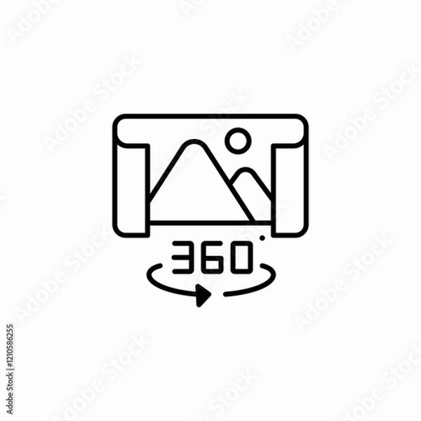 Fototapeta 360 scope experience icon sign vector