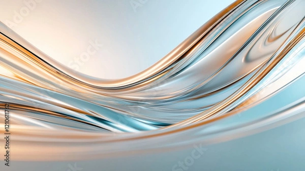 Fototapeta Fluid abstract waves of color create immersive visual experience