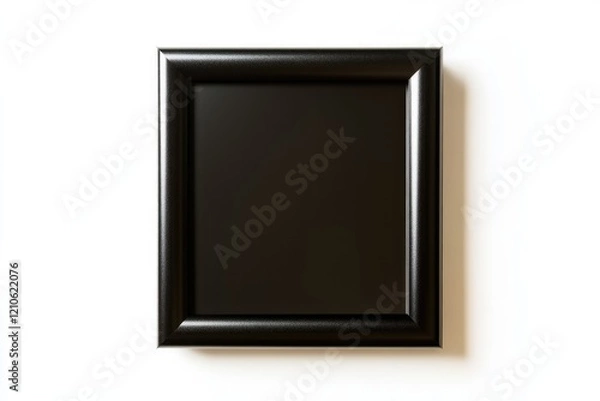 Fototapeta top-down view of high realistic photo of square picture frame with modern black matte finish