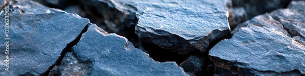 Fototapeta Close-up of Fragmented Slate Rocks