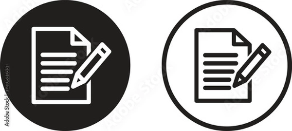 Fototapeta Notes icon set in two styles . Sign up icon . Edit file icon . Vector illustration