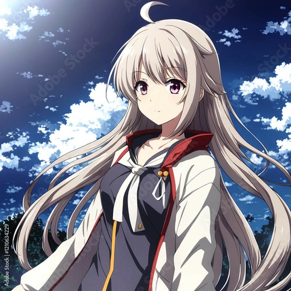 Fototapeta Anime girl blue sky