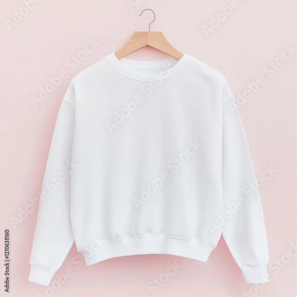 Fototapeta Blank white mock up sweatshirt on a hanger