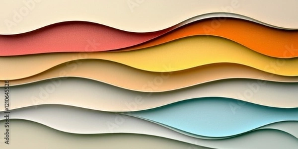 Fototapeta Abstract wave pattern with soft pastel colors creating a soothing visual effect.