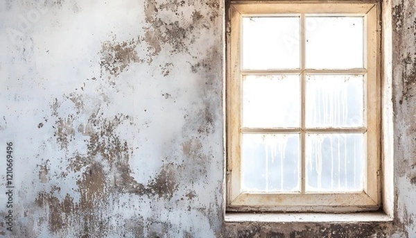Fototapeta A dirty window frame transformed into a clean and bright feature after removal condensation and mold