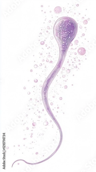 Fototapeta A Microscopic Journey: Exploring the Intricate World of Human Sperm and Fertility