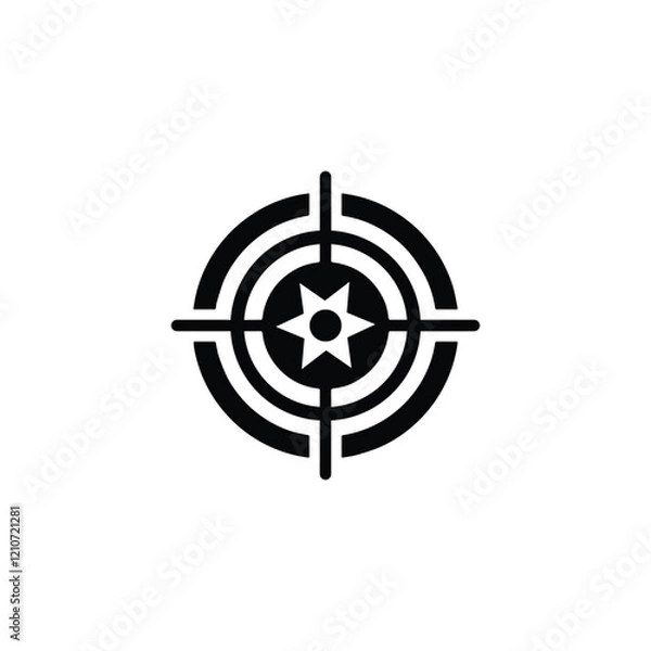 Obraz Target and aim icon. Aim gun. Focus icon. Red Crosshair. Shooting Icon of firearms. Drawing aim. Precisely target. Successfully target. Effectively Photo target sign. Capture Vector .