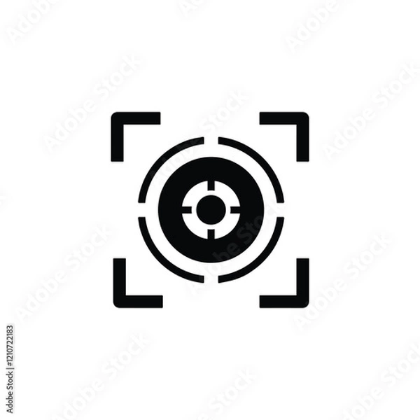 Obraz Target and aim icon. Aim gun. Focus icon. Red Crosshair. Shooting Icon of firearms. Drawing aim. Precisely target. Successfully target. Effectively Photo target sign. Capture Vector .