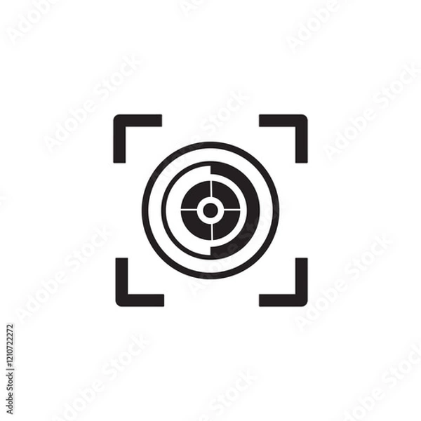 Obraz Target and aim icon. Aim gun. Focus icon. Red Crosshair. Shooting Icon of firearms. Drawing aim. Precisely target. Successfully target. Effectively Photo target sign. Capture Vector .
