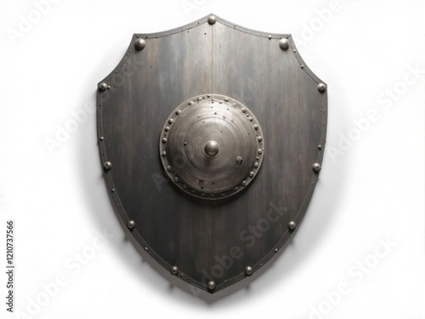 Obraz Medieval-Style Metal Shield with Central Boss