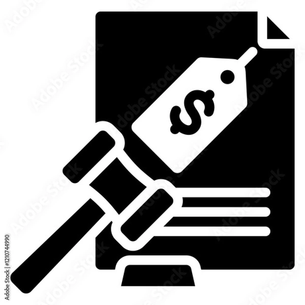 Obraz Bid Rigging Glyph Icon