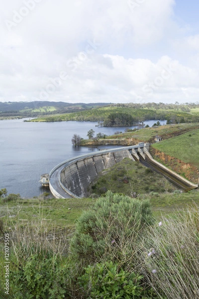 Obraz Concrete Arch Dam, Myponga Reservoir, SA - Portrait Orientation