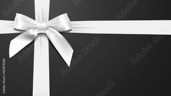 Obraz realistyczny biały łuk na czarnym tle