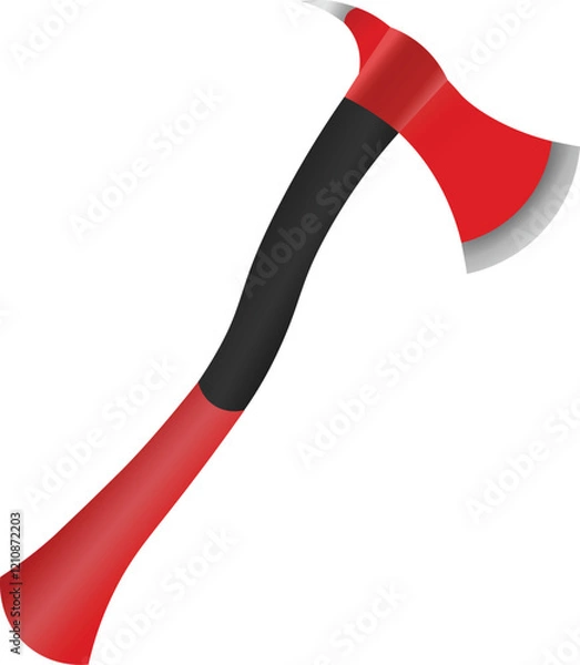 Obraz Red fire axe on white background vector illustration