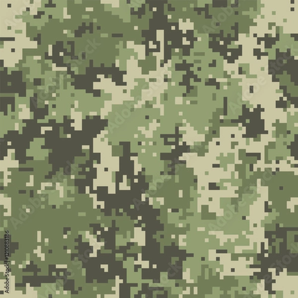 Fototapeta Training jungle alongside army identity. Pattern dress under invisible cover. Spot sporting of pixelated tan.