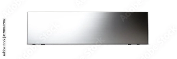 Fototapeta Modern Brushed Aluminum Advertising Board with Glossy Finish and Rounded Edges | Isolated Design Mockup
