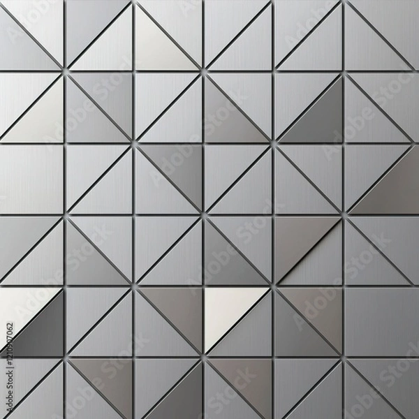 Fototapeta A modern geometric pattern featuring various shades of gray triangles arranged on a grid.