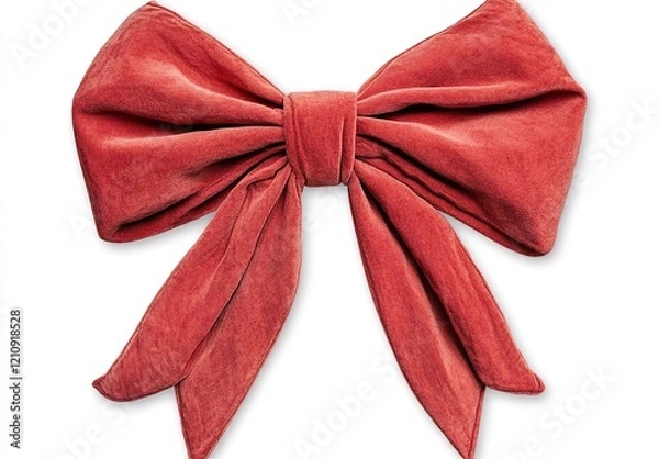 Fototapeta Red bow isolated on transparent or white background