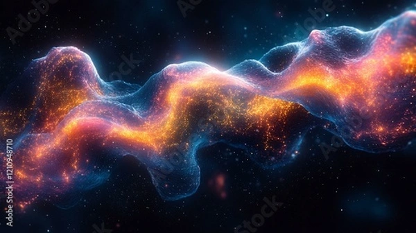 Fototapeta A digital illustration showing the decoding of genetic information, with data points connecting DNA bases to form complex patterns. 382