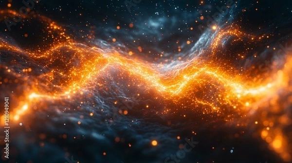 Fototapeta A molecular view of base pairs with Adenine and Thymine joined by hydrogen bonds, set against a colorful digital background. 433