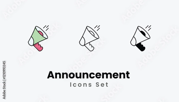 Fototapeta Announcement  Icons thin line and glyph vector icon stock illustration