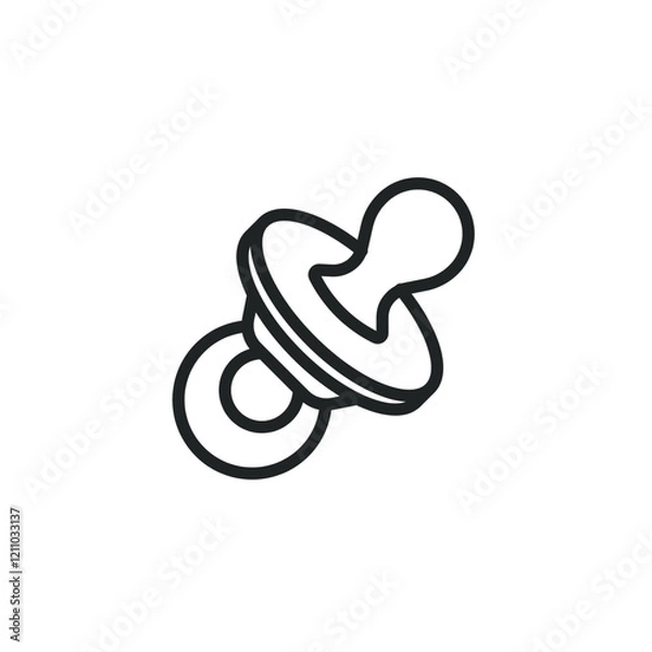 Fototapeta Baby pacifier thin line icons. Editable stroke and Perfect pixel on transparent background