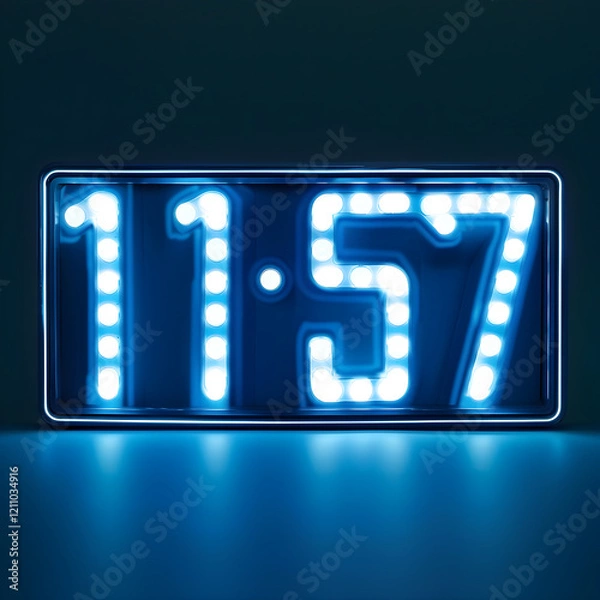 Fototapeta Digital Clock at 11:57: The Final Moments Before Midnight - Emphasizing the Significance of Every Passing Minute
