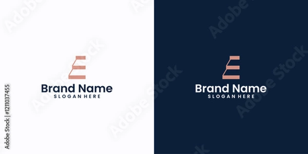 Obraz letter e and ladder logo