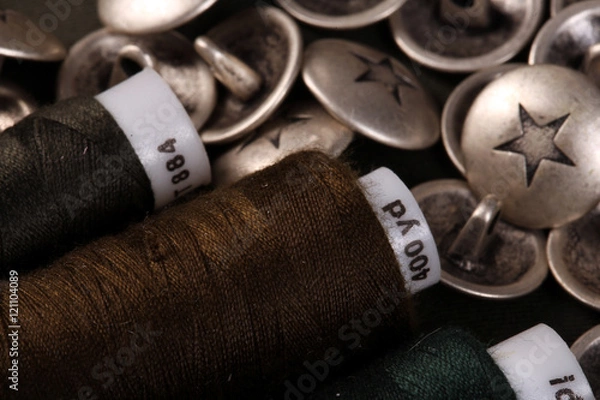 Fototapeta buttons and thread