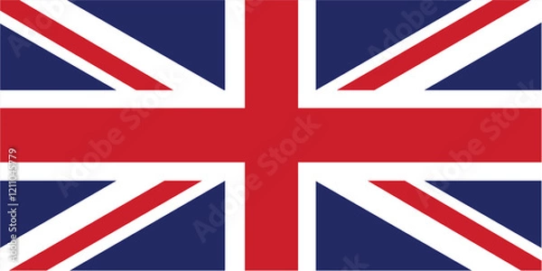 Fototapeta UK flag official isolated on transparent PNG background. Perfect for designs, high-quality vector image.