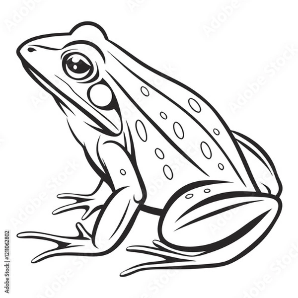 Obraz frog black outline, vector drawing PNG