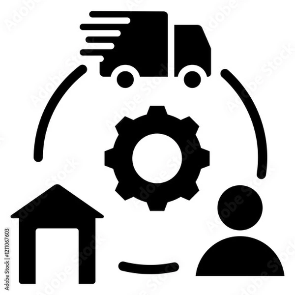 Fototapeta Supply Chain Glyph Icon