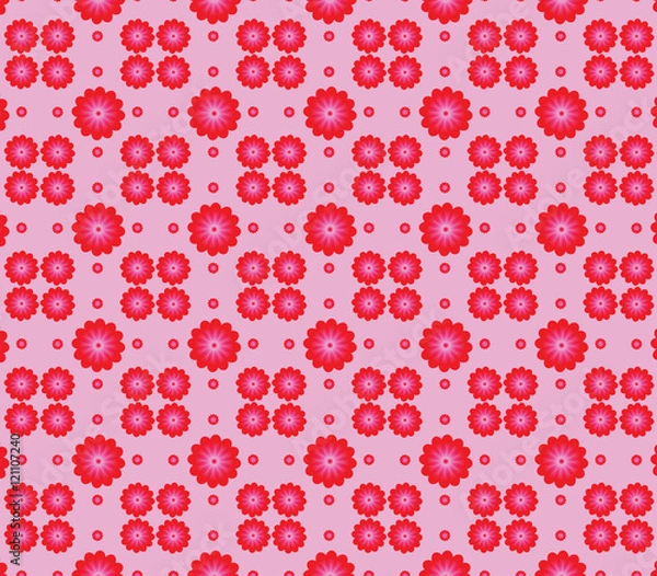 Obraz Vector red floral pink background.