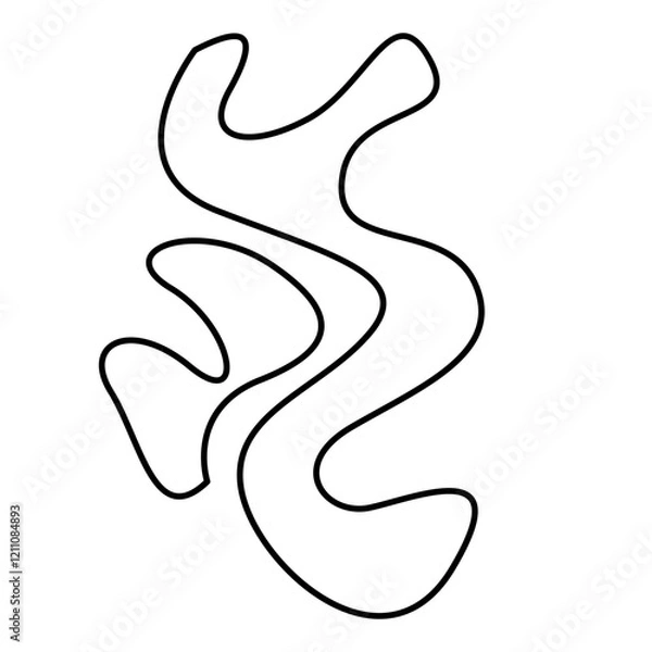 Fototapeta Hand drawn bizarre abstract geometric unusual shapes