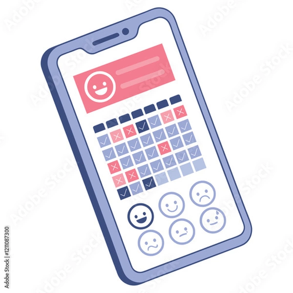 Fototapeta Mood tracker mobile app