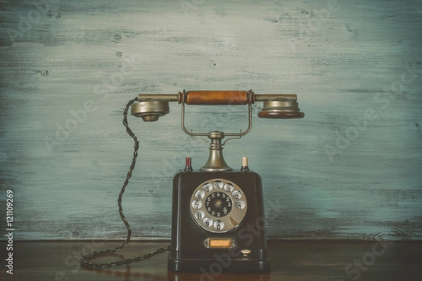 Obraz Stary czarny telefon