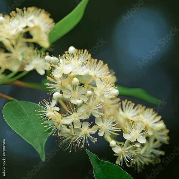 Obraz ウツギは夏に咲く花で小さな花が枝先に集まって咲いている