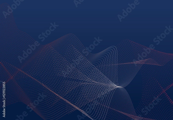 Fototapeta Abstract Blue Wave Pattern with Lines and Digital Design